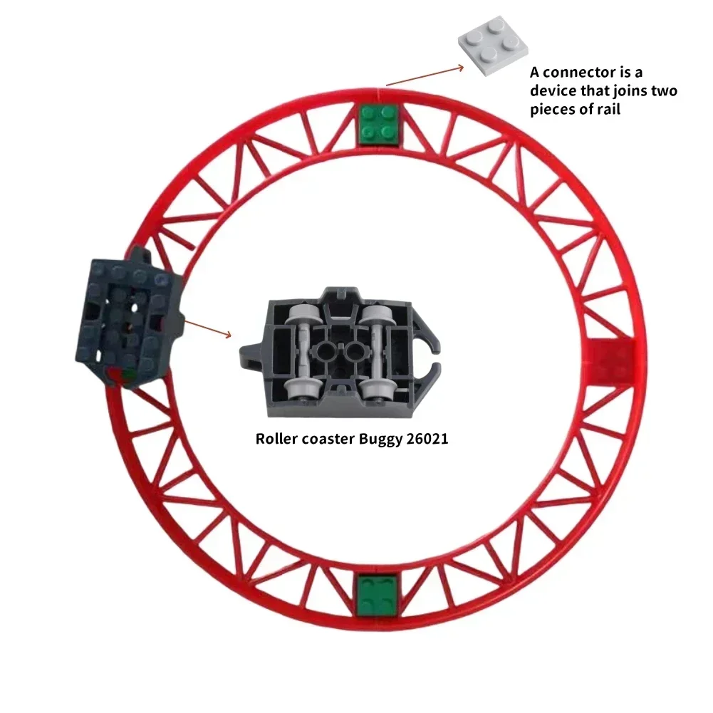 트랙 롤러 코스터 모델, 철도 도시 열차 기술 부품, MOC 빌딩 블록, 어린이 선물, 26022 25059 25061 34738, 10 개