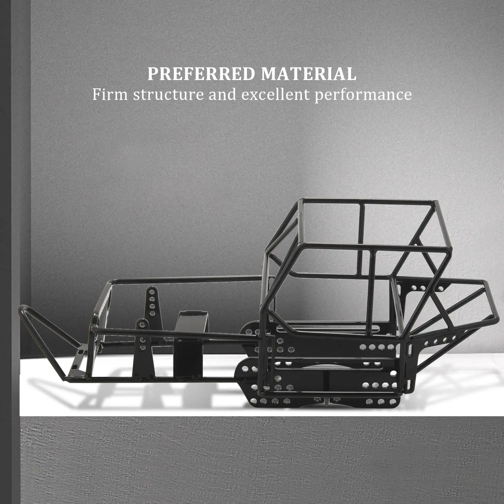 New Full Tube Frame Metal Chassis Metal Body Roll Cage for WPL C14 C24 C24-1 1/16 RC Car Upgrade Parts,Black