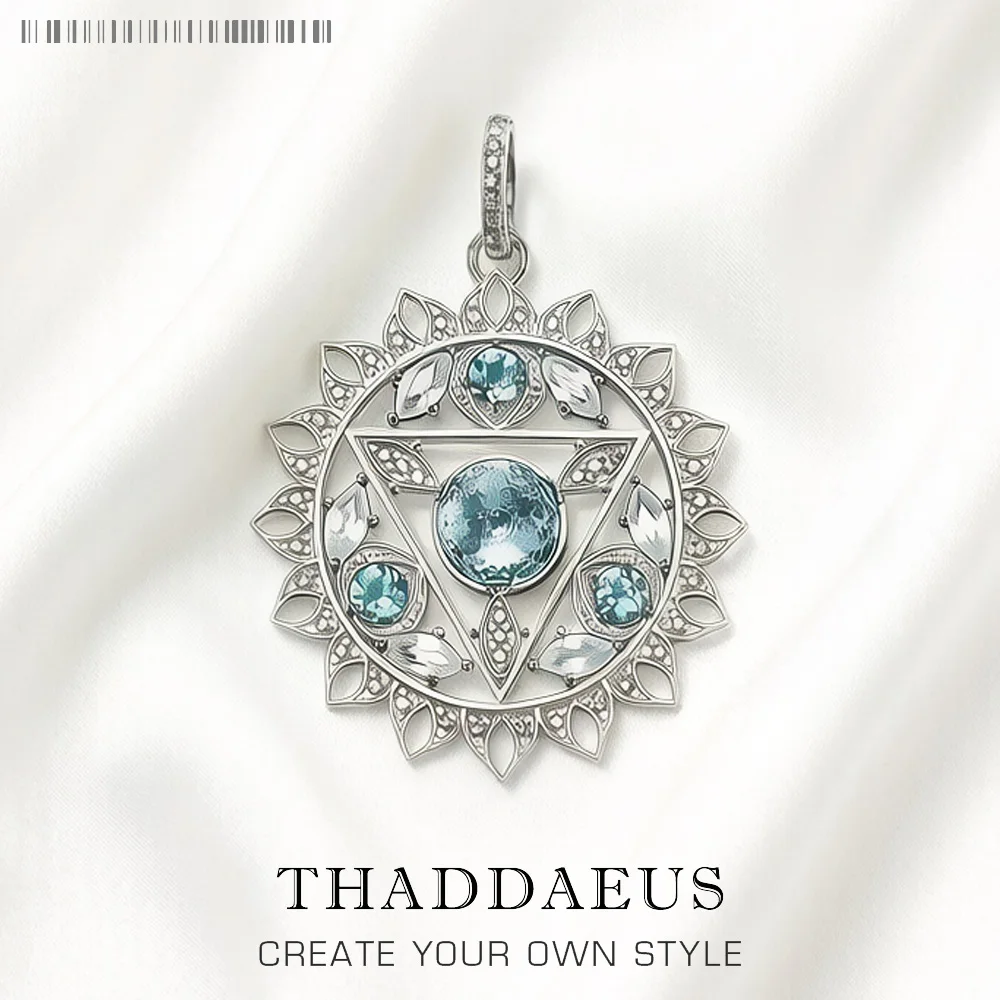 Pendant THROAT CHAKRA Blue Brand New Fashion Jewelry Europe Style Accessories 925 Sterling Silver Gift For Woman Girls