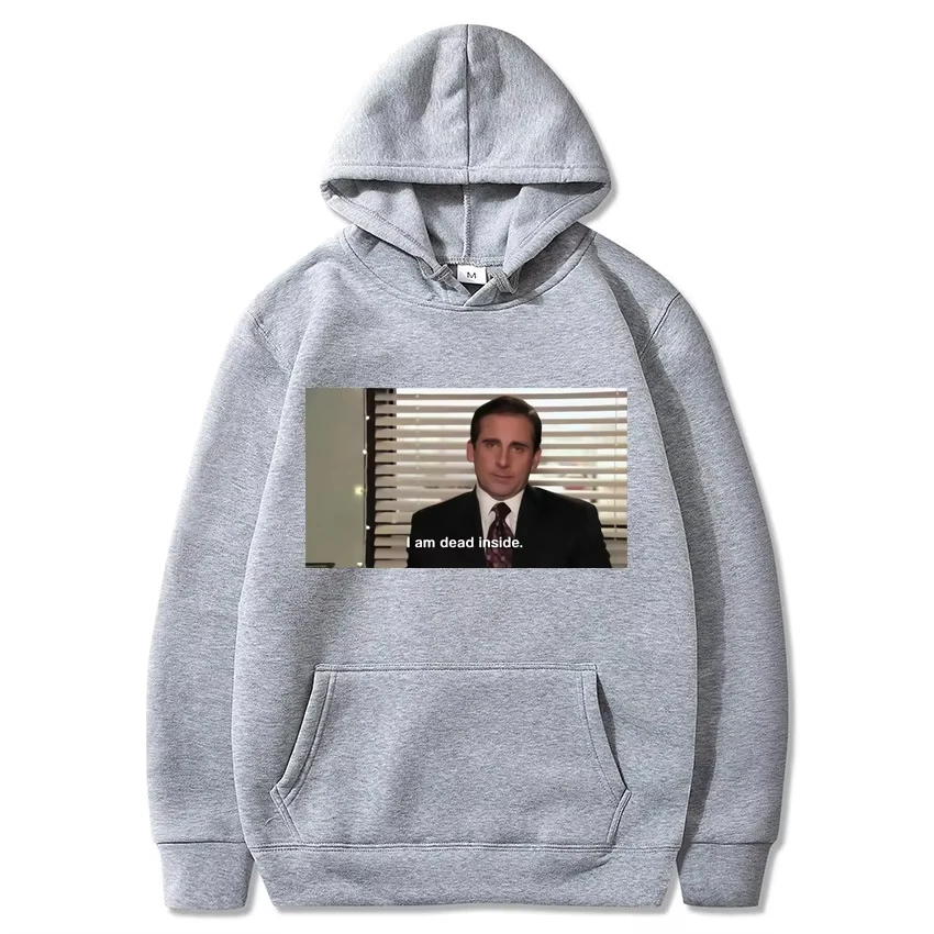 

Толстовка с капюшоном I Am Dead Inside Michael Scott, флисовые толстовки в стиле офисного телешоу, толстовка Dwight Schrute Dunder Mifflin 2020