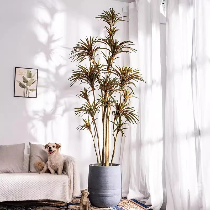 

Simulated Colorful Horsetail Iron Dragon Blood Tree Indoor Living Room Fake Tree Floor Potted Plant Decorative Ornament