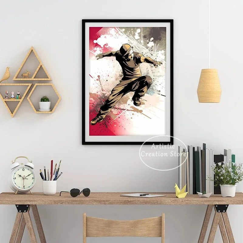 Street Dance Wall Art Breakdancer Posters Abstract Gift Urban Style Prints Canvas Painting Wall Pictures Living Room Club Decor