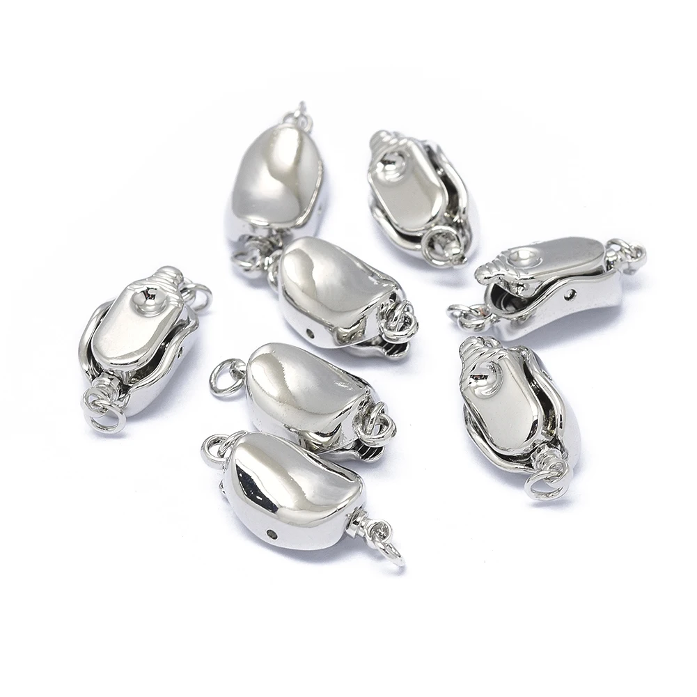 

1Pc 304 Stainless Steel Box Clasps Peanut Bean Shape Metal Clasp End Findings For DIY Jewelry Bracelet Necklace Making Supplies