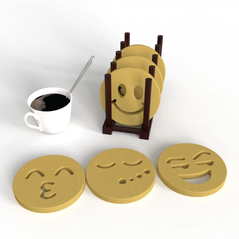 

Smiley Style Gypsum Coaster Mold Creative Resin Tray Making,Concrete Cheese Shape Soap Dish Silicone Molds for Plaster Decor