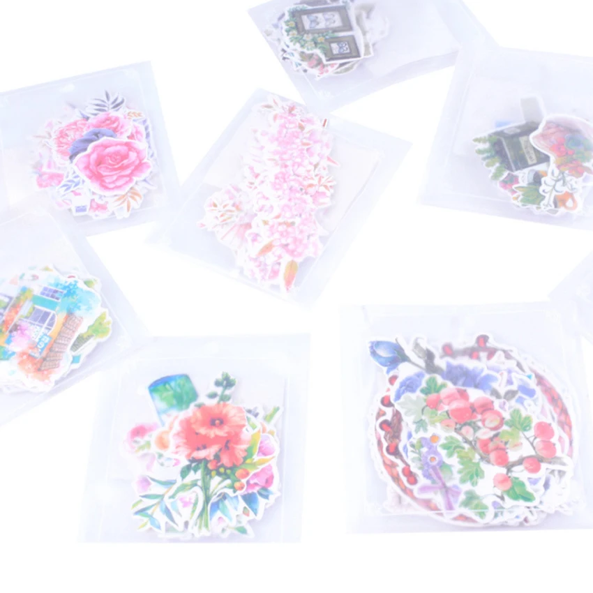 15pcs/pack Japanese Style My Flower World Diary Decoration Depicting Adhesive Stickers Scrapbooking