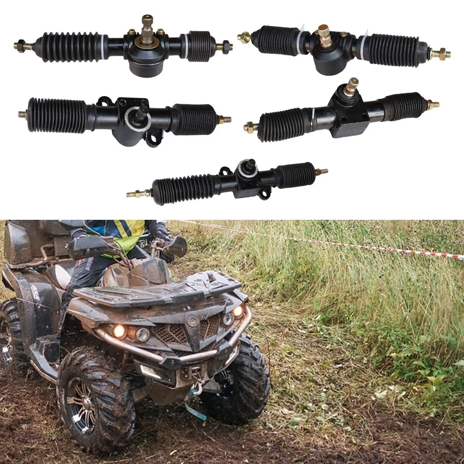 Steering Gear Assembly Go Kart Accessories Easy to Install Heavy Duty 30T Steering Box Assembly for Four-wheel ATV 150-200cc