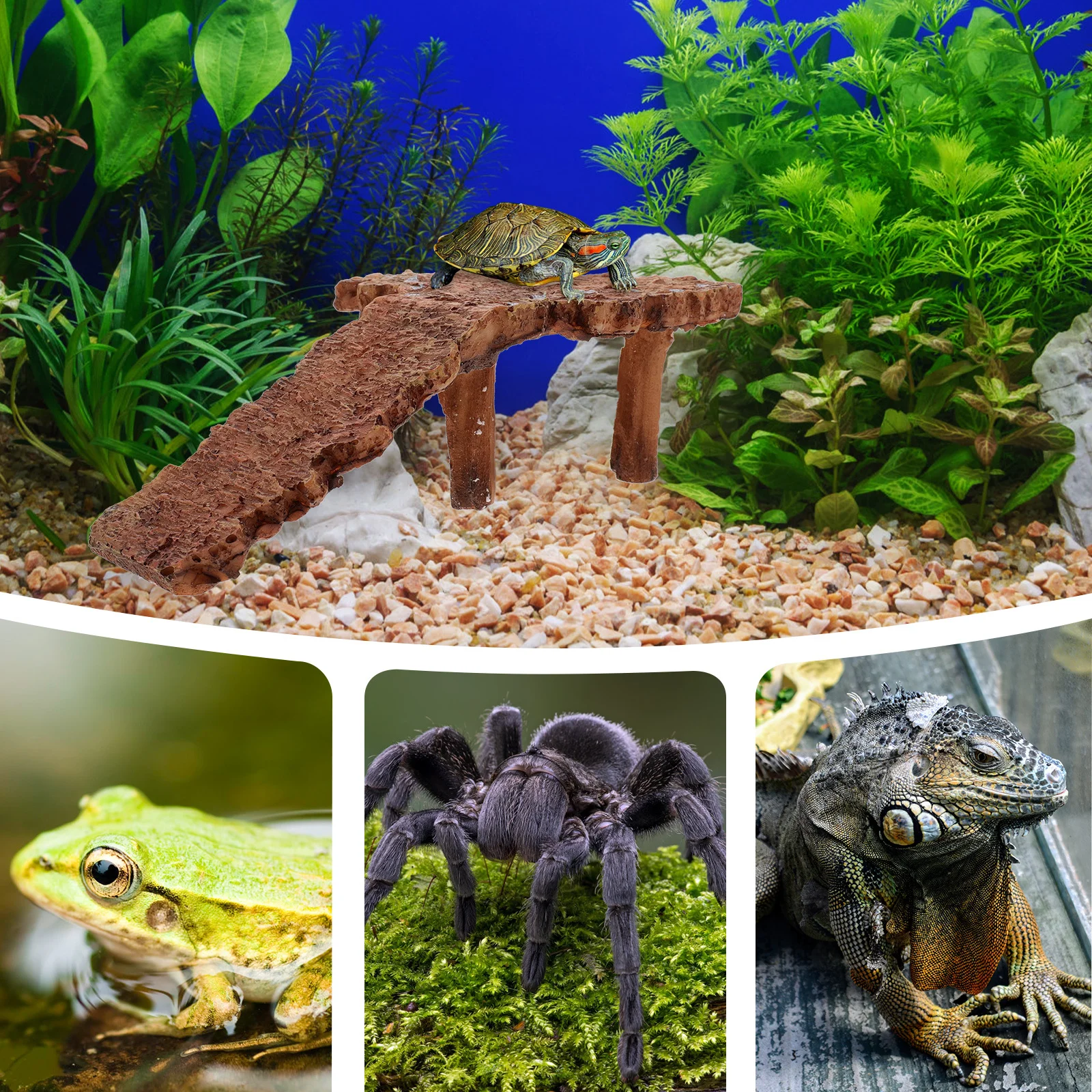 

Reptile Turtle Basking Platform Resin Rockery Climbing Resting Spot Aquarium Decoration Turtle Tank Rockery Reptile Cave