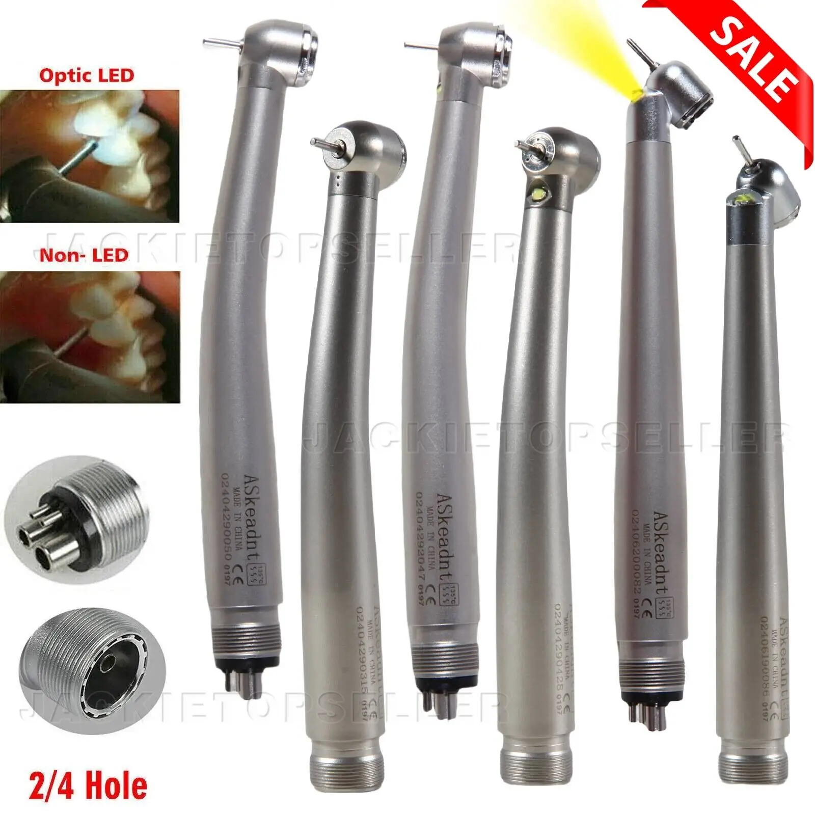 

Dental Fast High Speed /Fiber Optic LED Handpiece /45° Degree Turbine 2/4 Holes Fit KAVO/NSK