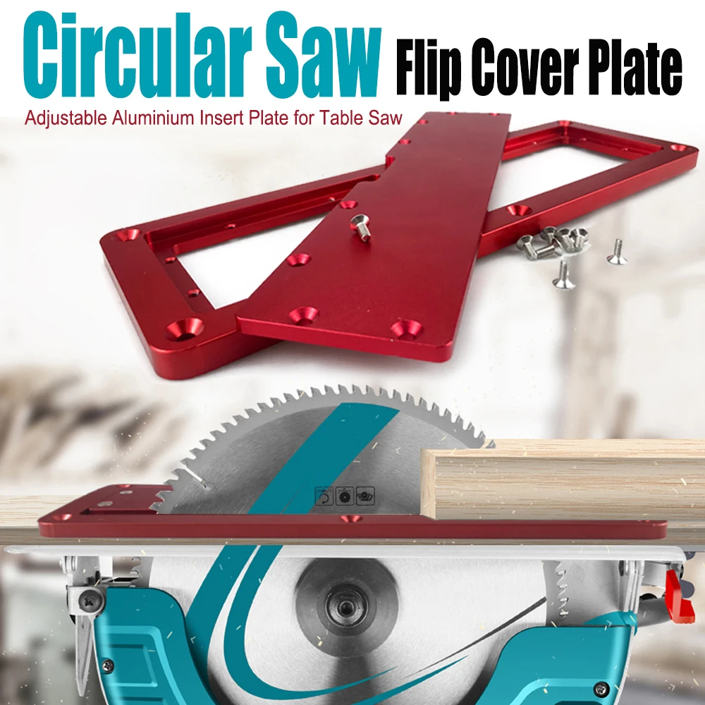 Electric Circular Saw Flip Cover Plate Flip-Floor Table Special Cover Plate Adjustable Aluminium Insert Plate for Table Saw