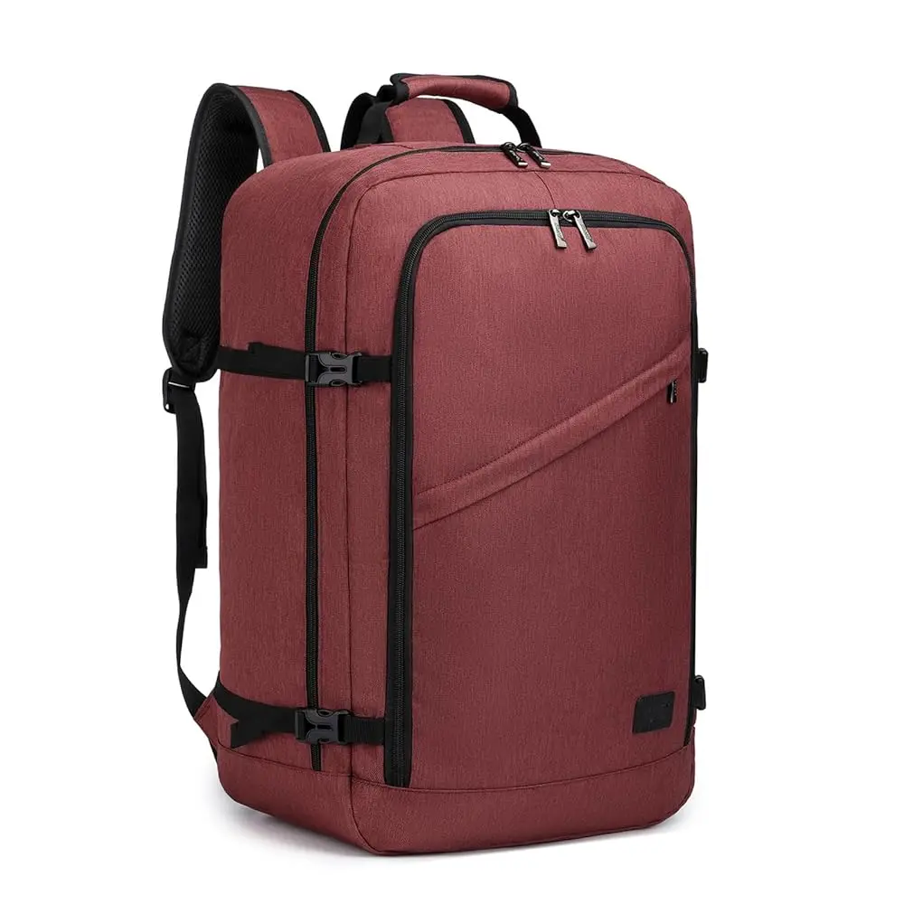 Kono Cabin tas 40x20x25 cm voor Ryanair Under Seat handbagage Rugzak, Cabinemaat 20L Zwart Minimalistisch