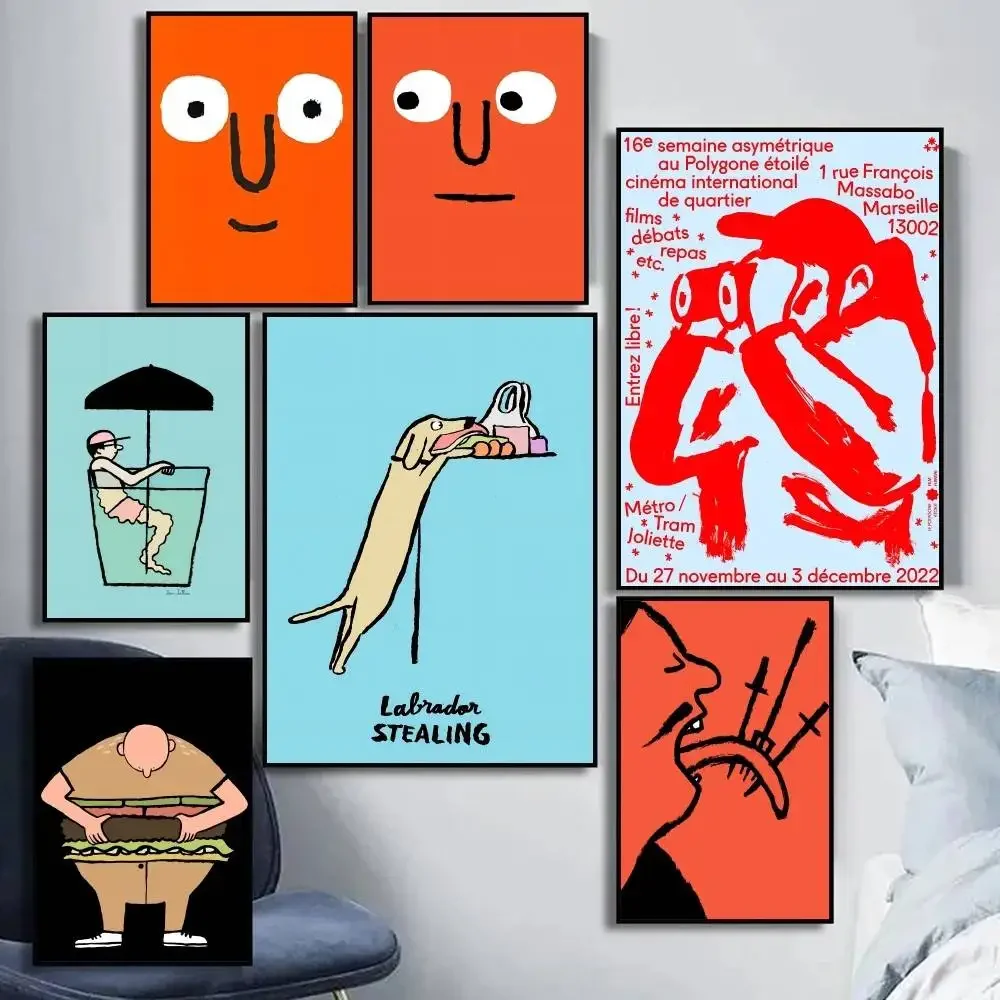 1PC J-Jean Art Jullien HD Poster Self-adhesive Art Waterproof Paper Sticker Coffee House Bar Room Wall Decor