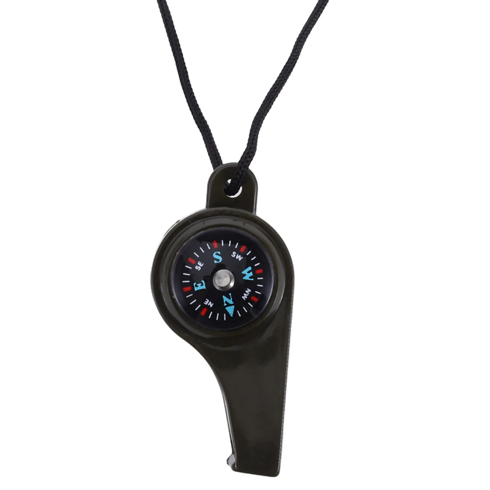 Pequeño silbato de supervivencia multifunción con brújula, termómetro, equipo de seguridad portátil y fuerte para senderismo al aire libre y Camping