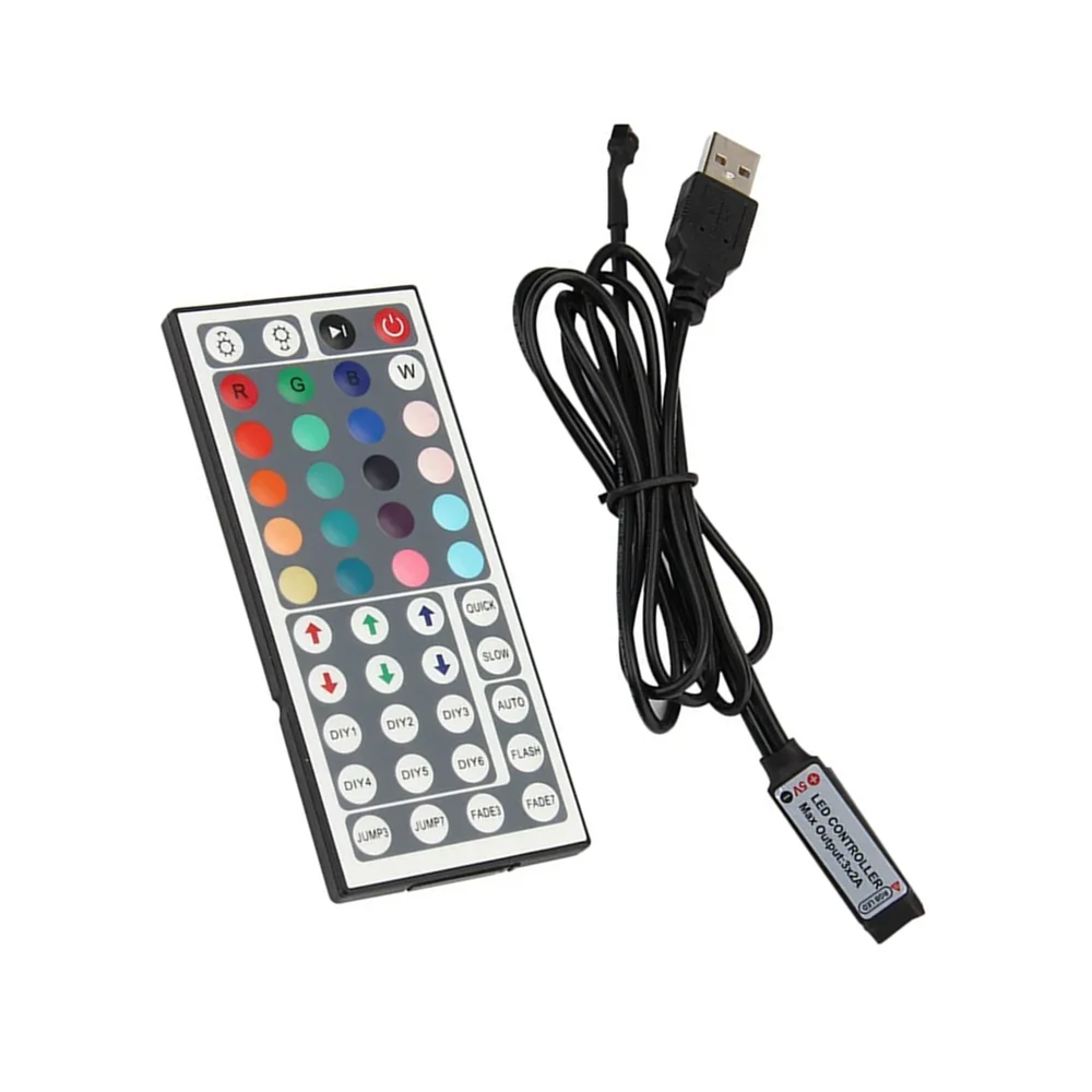 1-10PCS/Lot 44 Keys LED IR RGB Mini USB Controler For SMD 3528 5050 LED Strip LED Lights Controller IR Remote Dimmer Input