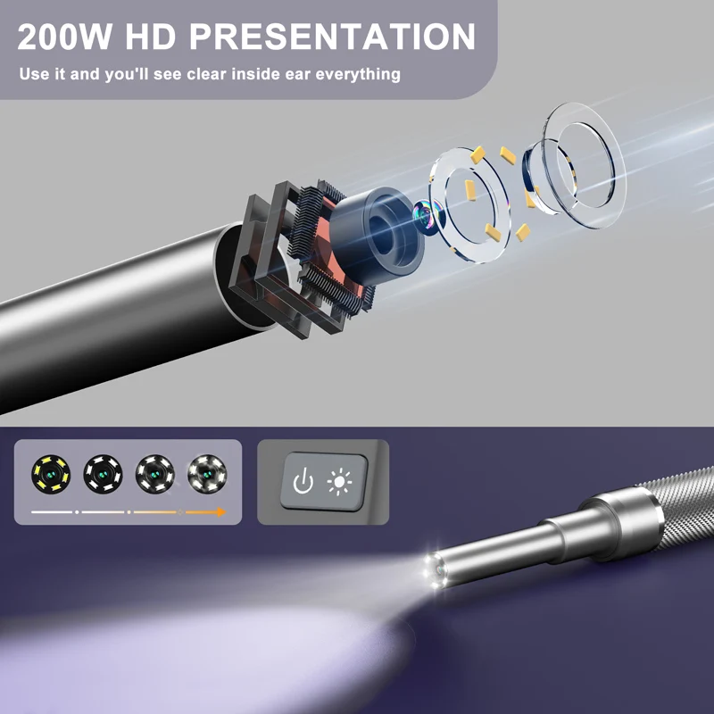 7 بوصة IPS شاشة منظار الأذن كاميرا HD1080P 3.9 مللي متر USB البصرية الأذن نظافة الأذن ملعقة الأذن التفتيش المنظار 32 جيجابايت TF بطاقة أداة