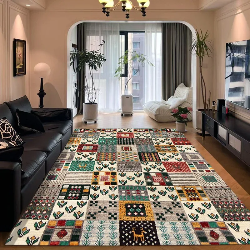

French Retro Living Room Carpets Colorful Creative Bedroom Rugs Large Area Plush Home Decoration Coffee Table Mat Tapis 러그 Ковер