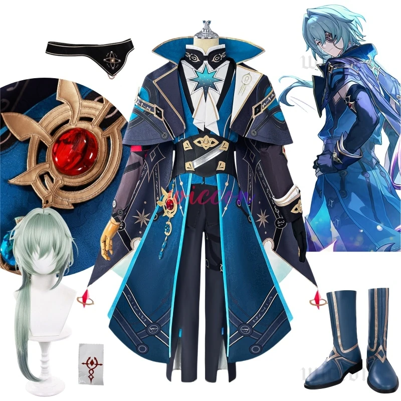

Honkai Star Rail Anaxa Cosplay Costume Anime Cosplay Anaxagoras Wig Rings Shoes Uniform Full Set Party Outfits Halloween