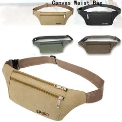 New Fashion Women/Men Waist Packs Multi-Pockets Fanny Pack Pouch Hip Purse Satchel Canvas Belt Bags Casual Wallet