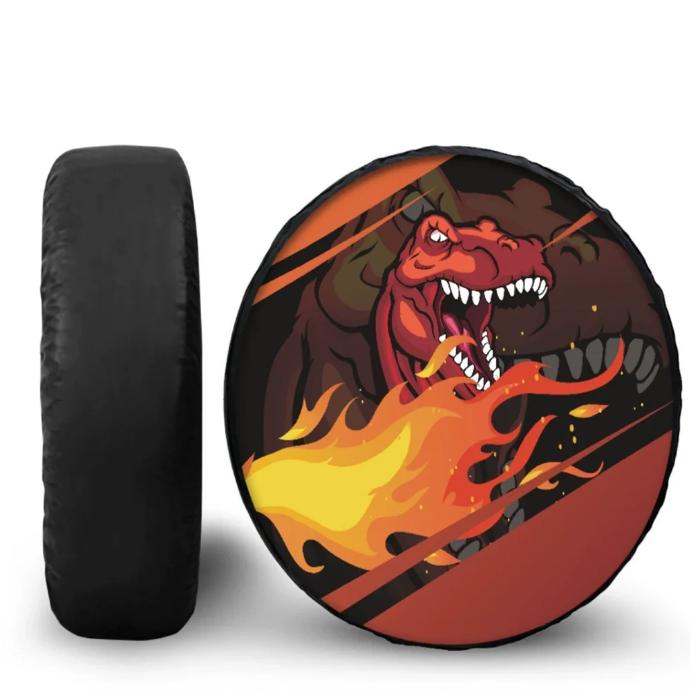 1 x estilo do carro pata coração impressão dinossauro tartaruga plutônio pvc couro capa de pneu sobressalente para honda toyota jeep roda traseira cobre protetor