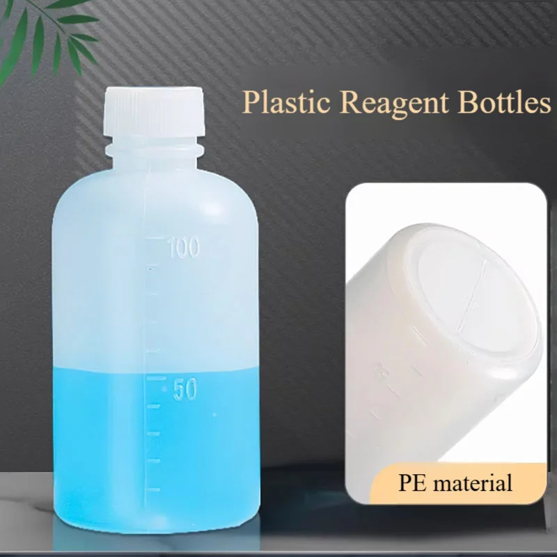 

10PCS Plastic large mouth round bottle PET/PE material PP thickened sample bottle retention bottle transparent reagent bottle