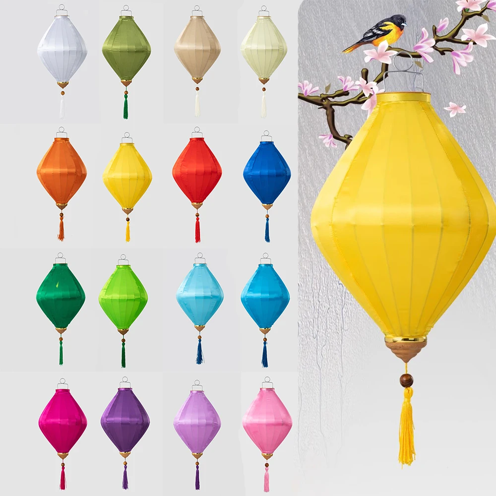 Solid Color Colth Lantern Outdoor Japanese Hanging Lanterns Lanterna Party Wedding Festival Chinese Decoration Traditional