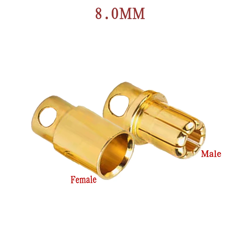 2.0mm、3.5mm、4mm、5.5mm、6mm、8mmのバレットバナナプラグ金メッキオス・メスコネクタ（RCモーターESCアクセサリー用）を大量に仕入れる