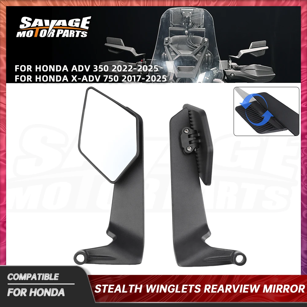 

For Honda ADV350 X-ADV 750 Rearview Mirror AVD 350 XADV750 Motorcycle Accessories Foldable Invisible Wing Rear View Side Mirrors