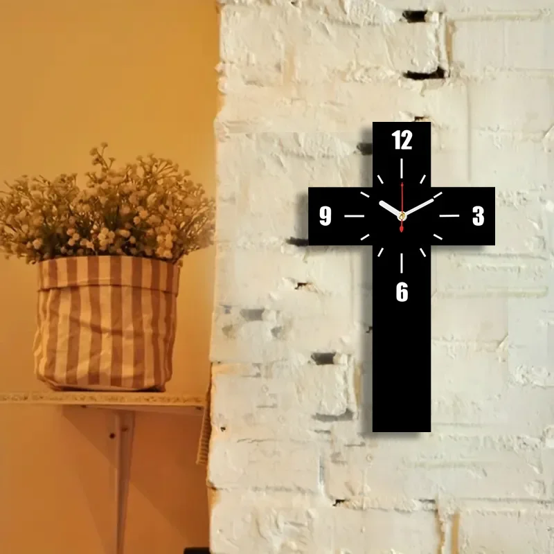 Modern Cross Wall Clock Living Room Silent Art Wall Watch Creative Decorative Bedroom Clock Simple Home Decoration Accessories