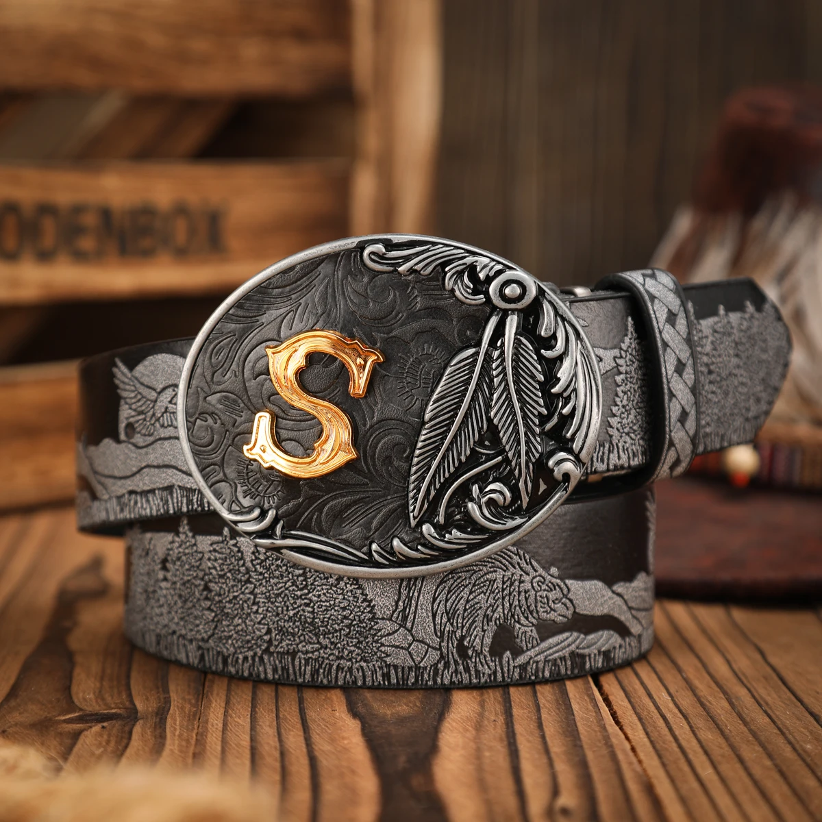 Ein lässiger, individueller und retroartiger Gürtel, ein Kleidungsaccessoire im Western-Stil, Metallschnalle, PU-Gürtel, geeignet für sowohl Männer als auch Frauen – Detail 17