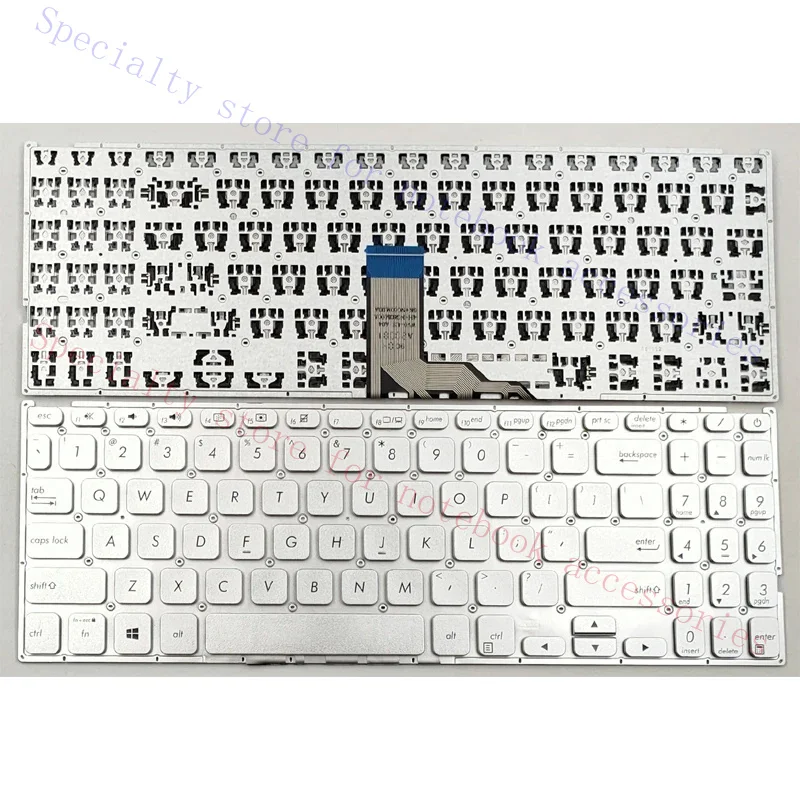 New For Asus Vivobook F512 F512D F512DA F512DA-DB34 F512DA-EB51 F512DA-NH77 F512DA-RS51 F512DA-WH31 Laptop Keyboard US Silver