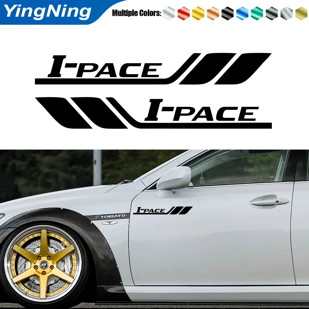 

2pcs Car Side Decorative Sticker Body Fender Reflective Decal Vinyl Bumper Door stickers For Jaguar I-PACE Auto Accessories