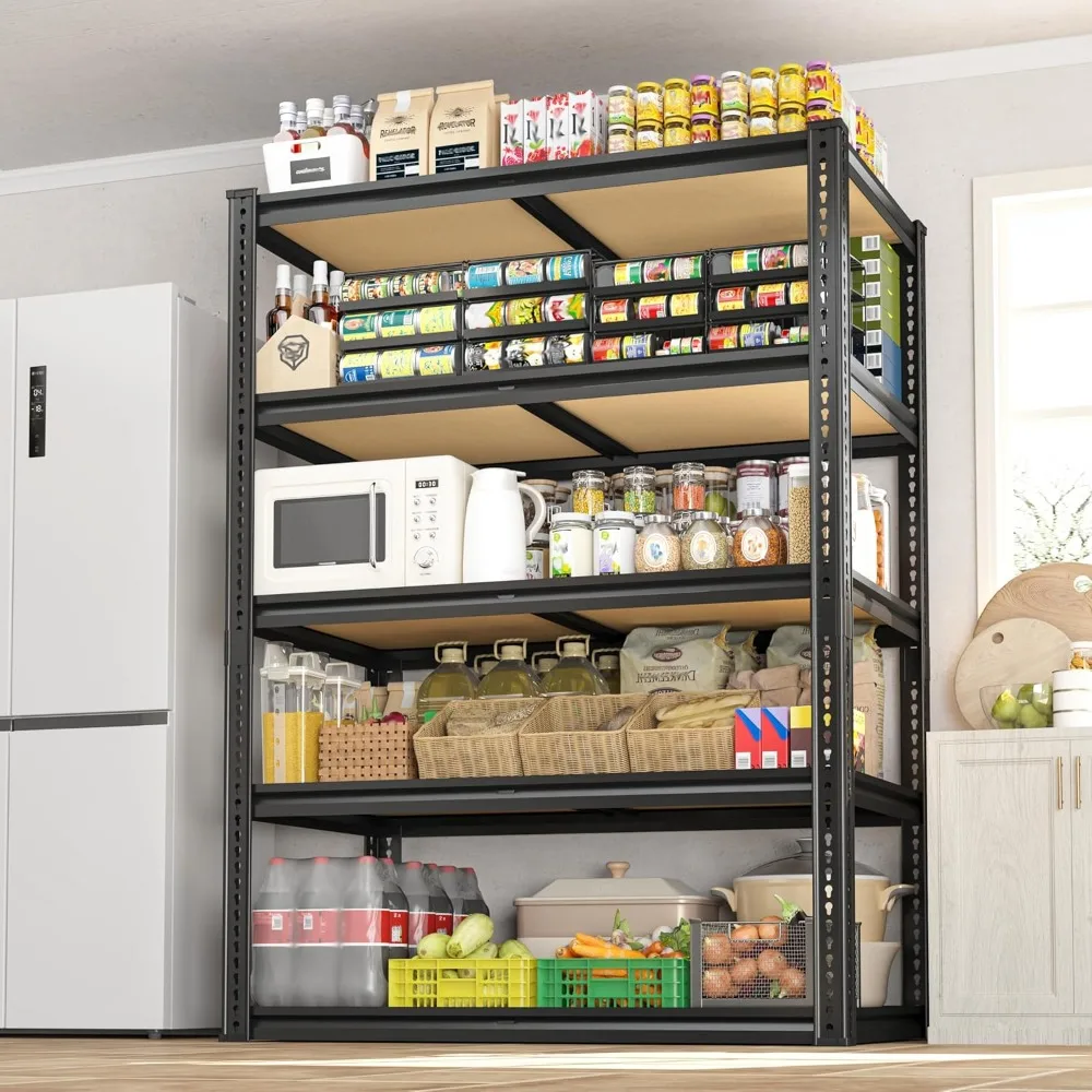 Rak Penyimpanan 2050LBS Heavy Duty 5 Tingkat untuk Garasi, Rak Penyimpanan Logam yang Dapat Disesuaikan, Rak Utilitas untuk Gudang