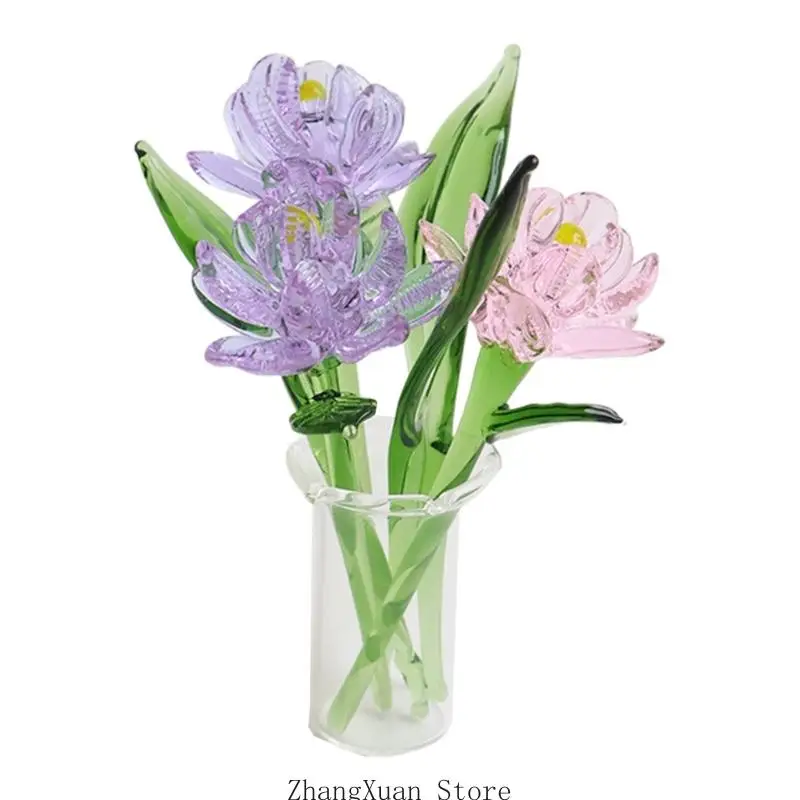 Glasimitationen von Blumen in zeitgenössischen Vasen für die Tischdekoration 3XUF – Detail 9