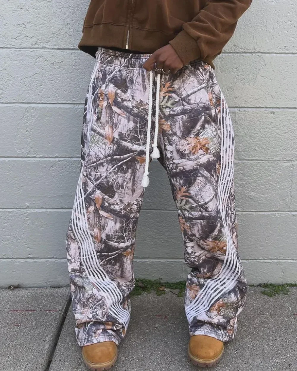 Pantalones Cargo de camuflaje Y2k para mujer, ropa de calle de gran tamaño, estilo Retro americano, Hip Hop, Jogger con cordón