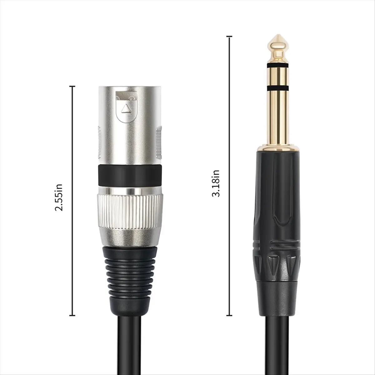 Super Sale 1/4 Inch to XLR Male Balanced Signal Interconnect Cable 6.35mm to XLR Patch Cable Microphone Balanced Cable 100cm