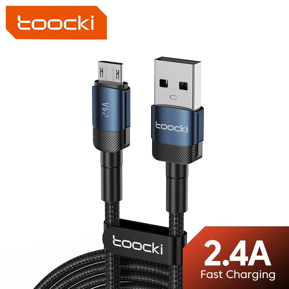 Toocki 2.4A Micro USB Cable Fast Charging PD QC Quick Charge Micro Cable for Samsung S6 S7 Redmi Note Earphone Fan USB Data Cord