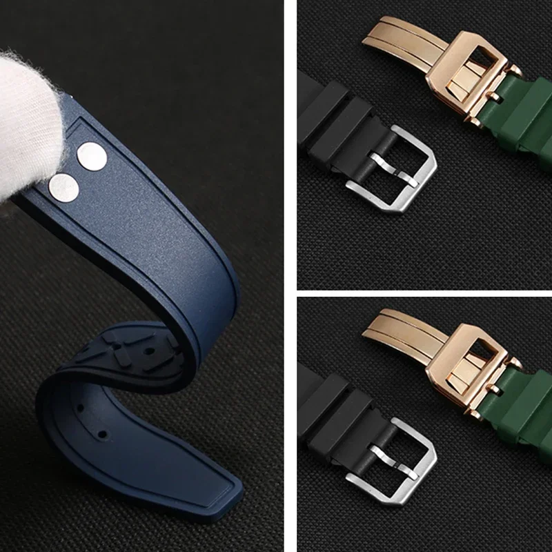 Exotic Fluororubber ยาง FKM 20 มม.21 มม.22 มม.สําหรับนักบิน IWC นาฬิกา Quick Release