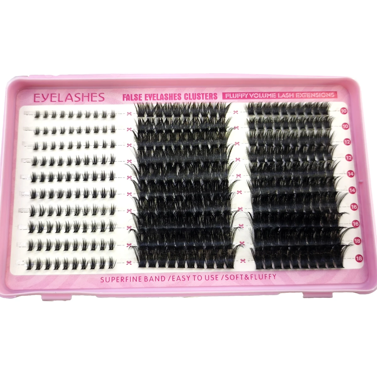 600 pièces faux cils cluster bricolage 50-100D disque de mélange étendu dodu cluster une pièce oeil de chat faux cils pointes + bas