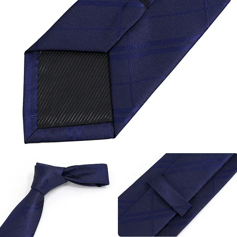 8cm Jacquard Woven Necktie for Men Classic Check Plaid Ties for Wedding Business Suit Gravatas Para Homens Accessories