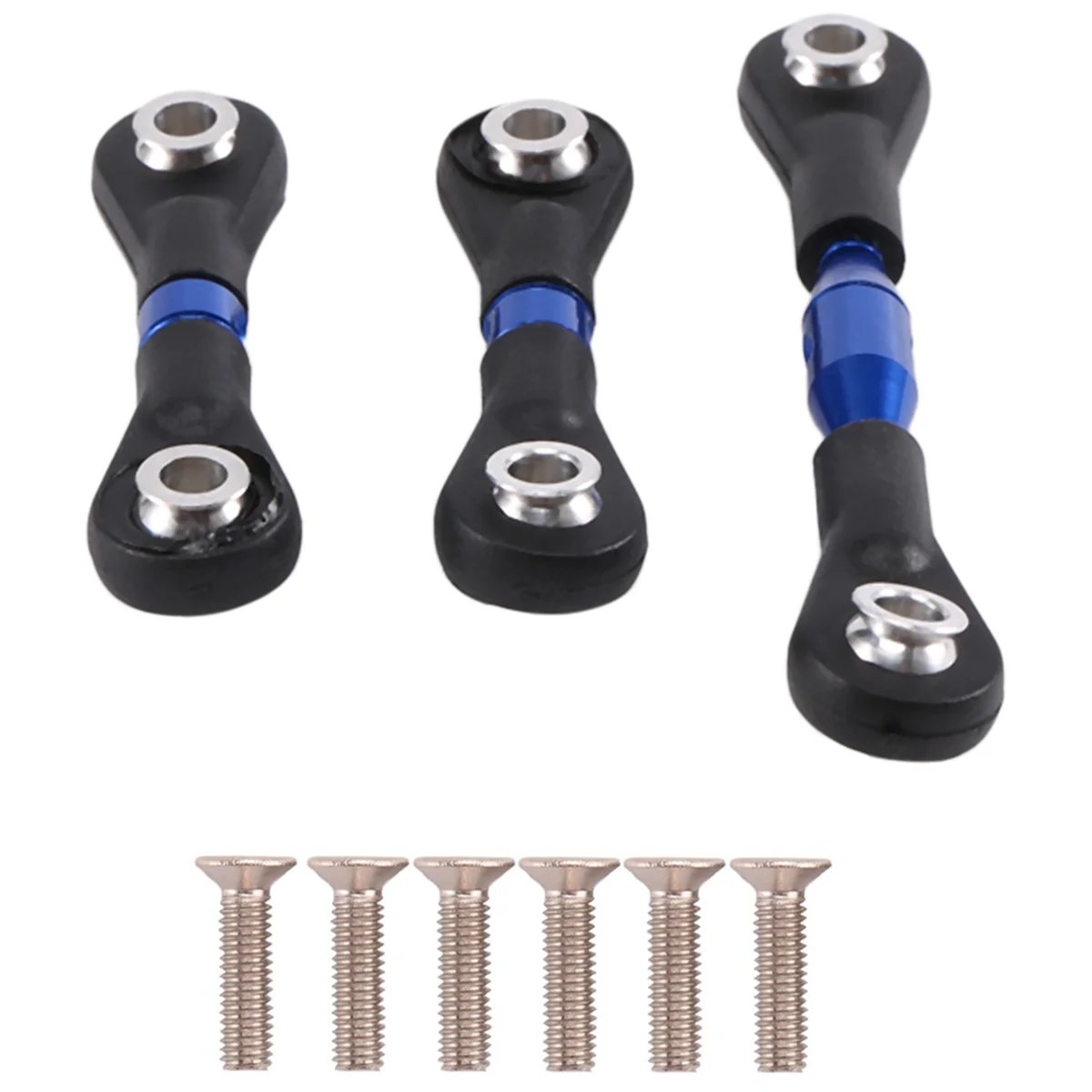 3Pcs Metal Steering Rod Link Rod Tie Rod for Tamiya TT-01 TT01 1/10 RC Car Upgrade Parts Accessories,Blue