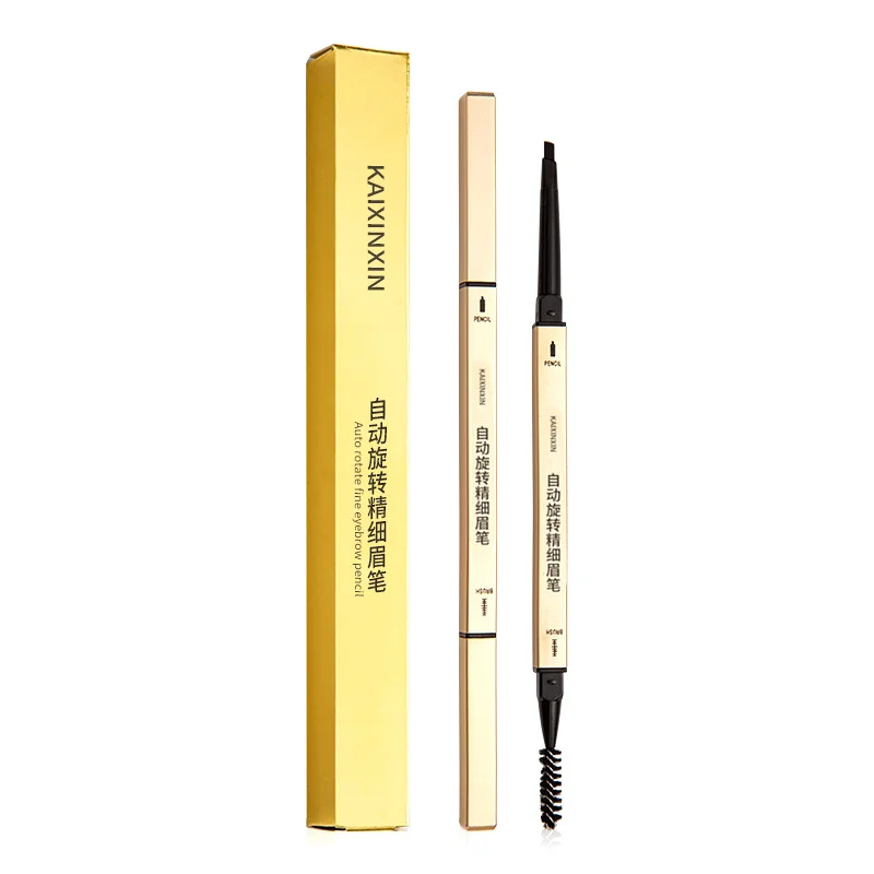 1PC Black coffee Eyebrow Pencil Thin Double Head Small Triangle Small Gold Chopstick Machete Eyebrow Pencil