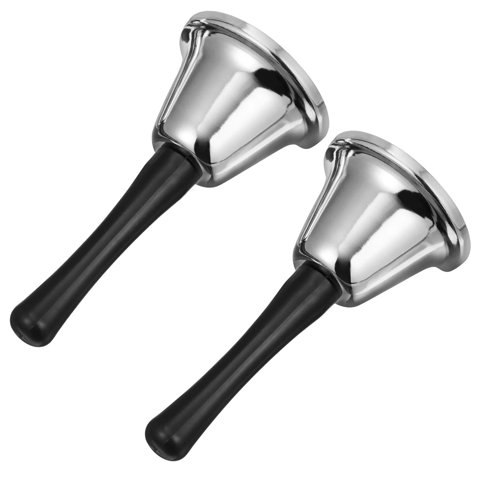 2 قطعة أجراس اليد المعدنية عيد الميلاد الجدول الدعوة أجراس بصوت عال واضح الصوت خفيفة الوزن قبضة مريحة زخرفة سانتا كلوز