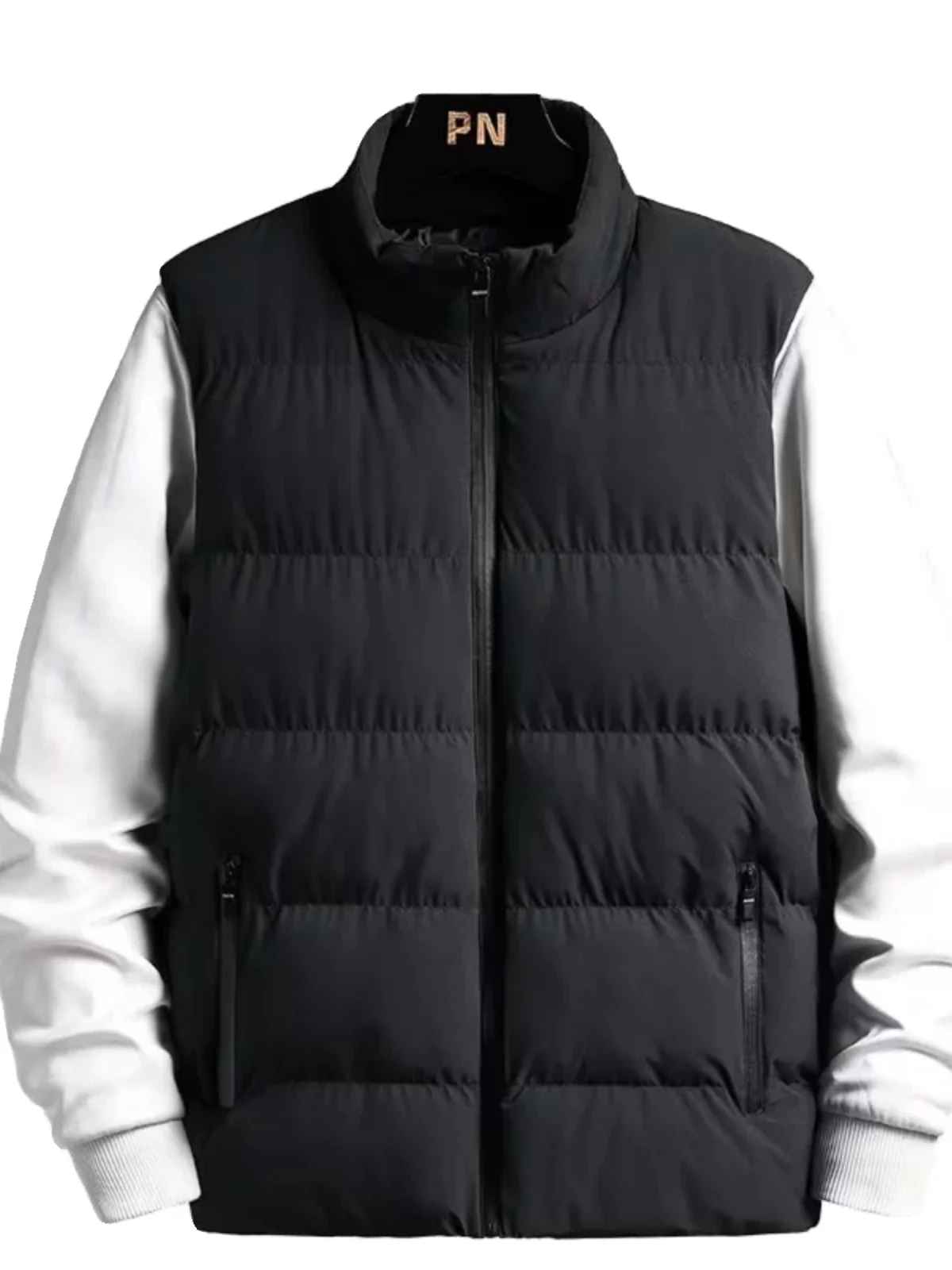 

Men's Down Vest Thiened Casual Cotton Warm Stand Collar Oulder Vest Autumn Winter New Style Fashionable Slim Fit
