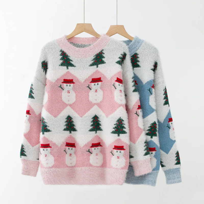 2025 Christmas Sweater autumn and winter new fashion thickening Christmas  sweater sweater suit female