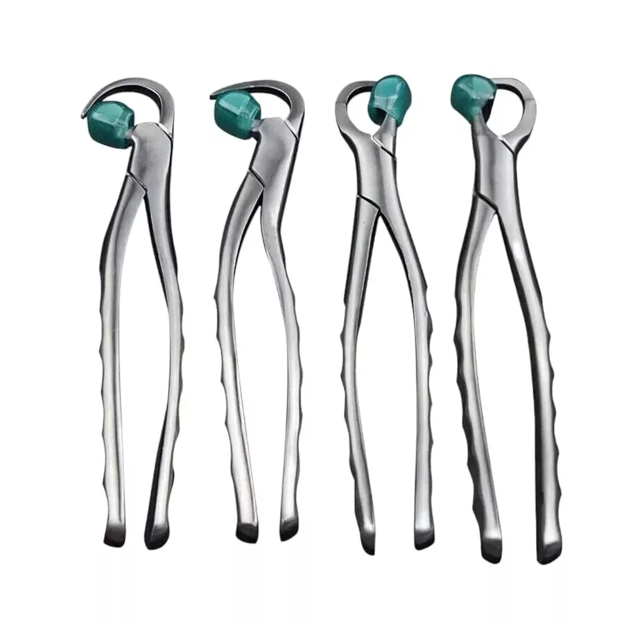 4 pcs Dental Teeth Extraction Forceps Set Germany stainless steel Adult Extracting Plier Dental Elevator Dentist Surgical Tool