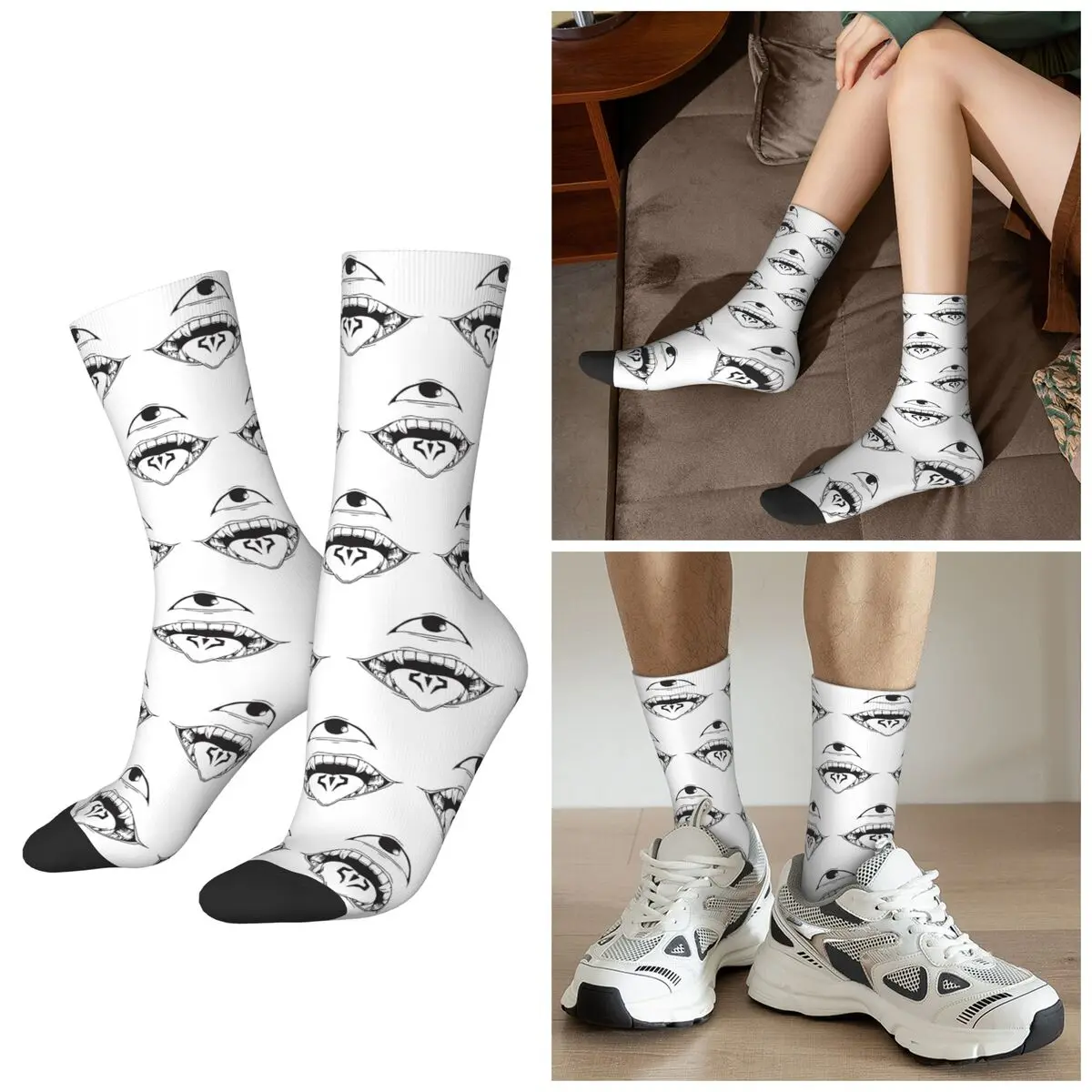 

All Seasons Jujutsu Sukuna Mouth Kaisen Anime Socks Harajuku Sport Middle Tube Socks Hip Hop Stockings for Men Women Gifts