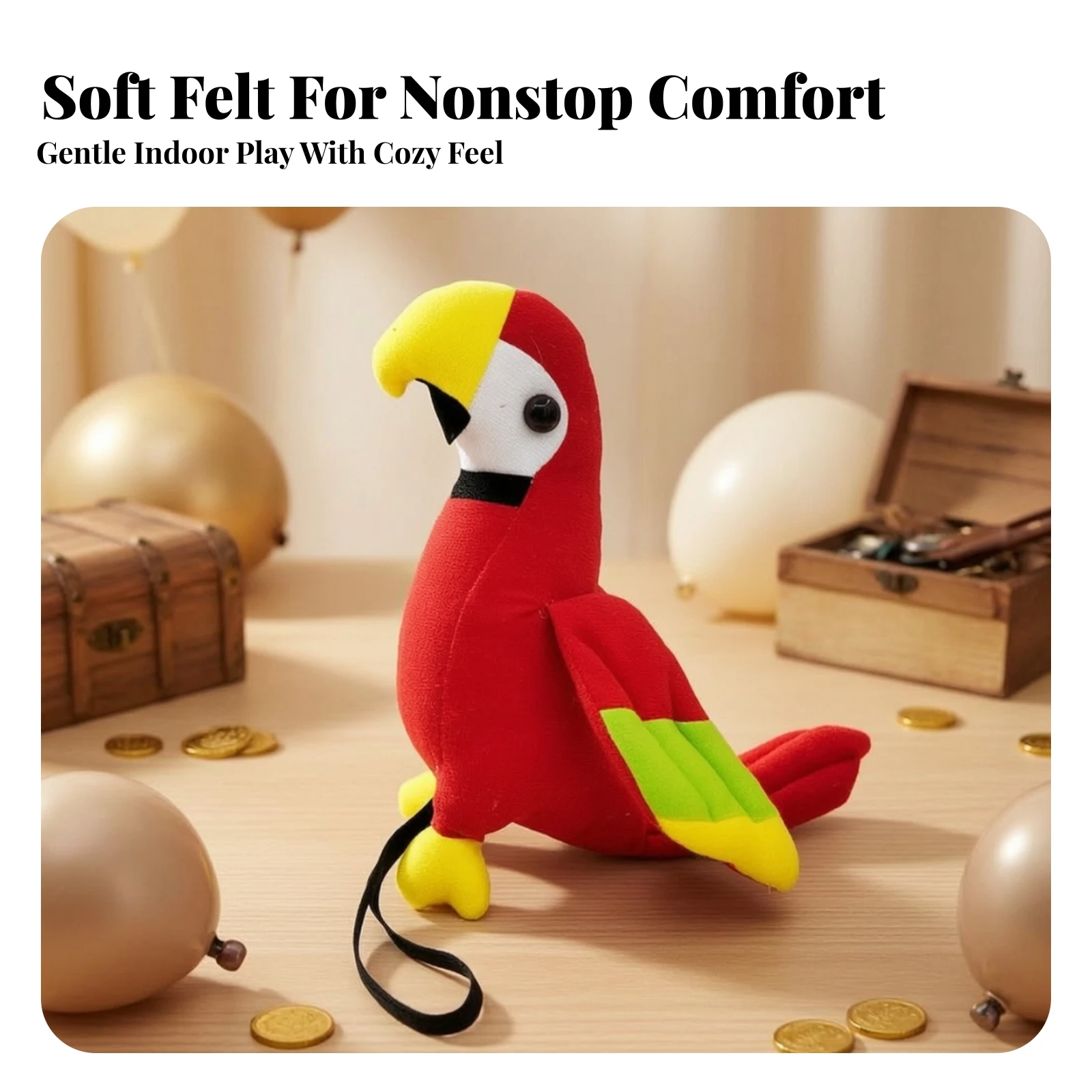 Parrot Stuffed Ornament Lightweight Stuffed Parrot with Hanging Cord Stuffed Bird Cute Lovely for Party Decoration