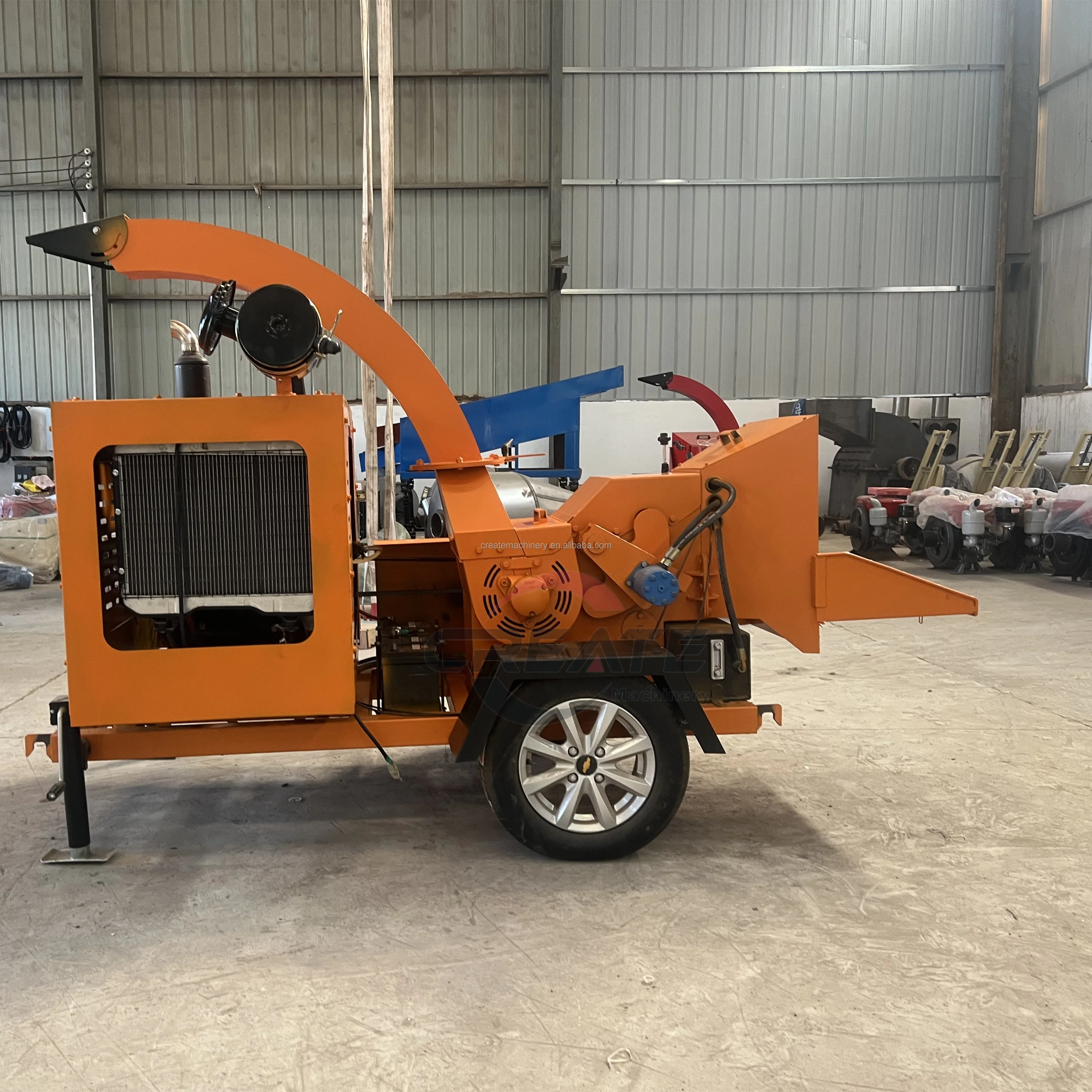 Large Capacity Efficient Convenient Mobile  Engine Wood Chipper Forestry Machinery Wood Chipper Shredders