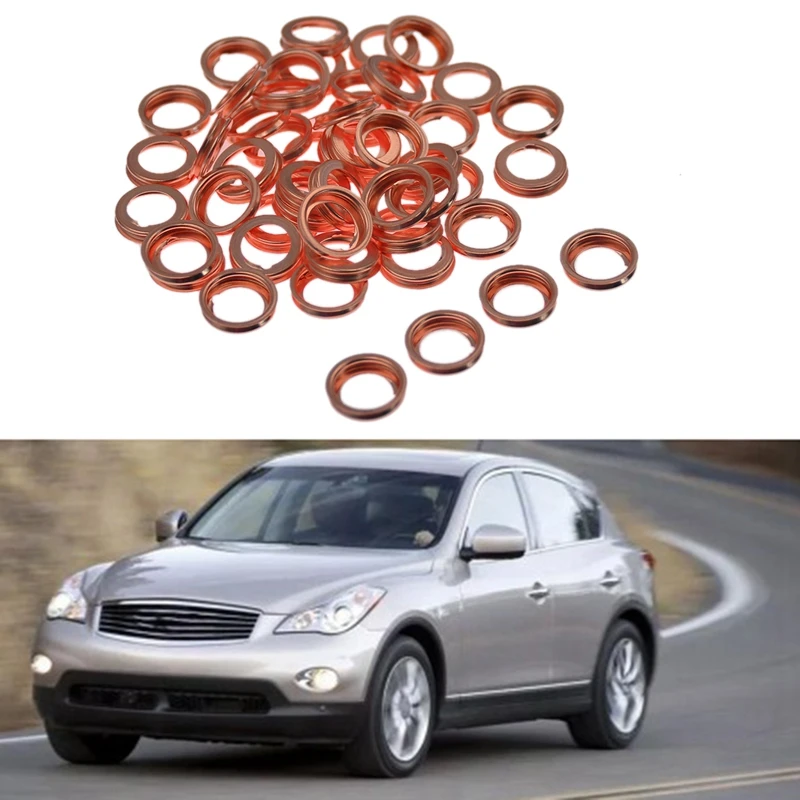 50Pcs Engine Oil Drain Plug Seal Washer Gasket Rings for Infiniti Nissan