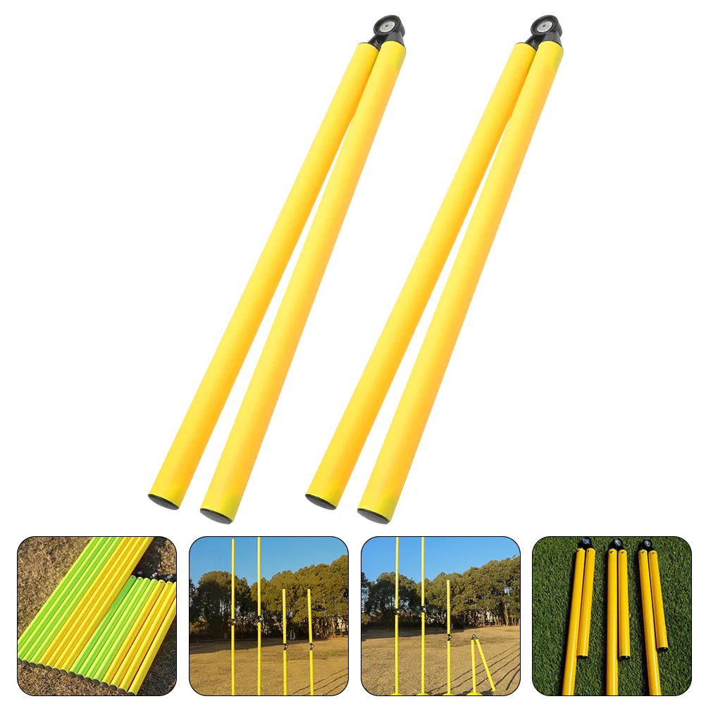 

2 Pcs Basketball Training Pole Football Rod Soccer Equipment Poles Abs Metal Hurdling Agility