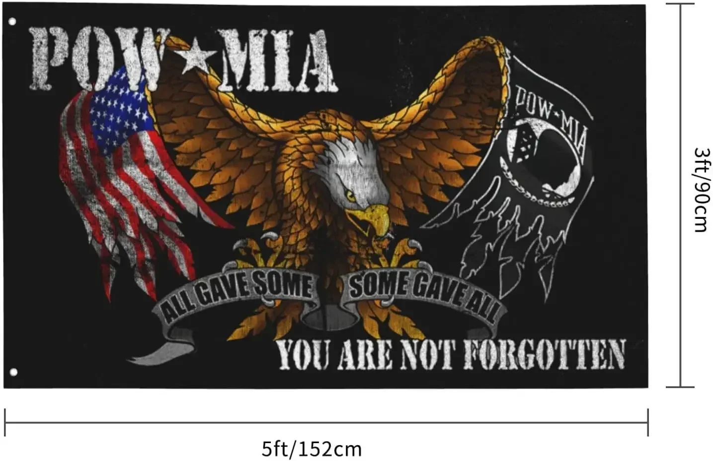 National Flag Weather Resistant Outdoor Yard Flag Pow Mia You Are Not Forgotten Prisoner War 3x5 Foot For Decoration